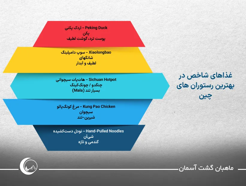 تصویر اینفوگرافی از غذاهای شاخص در بهترین رستوران های چین undefined