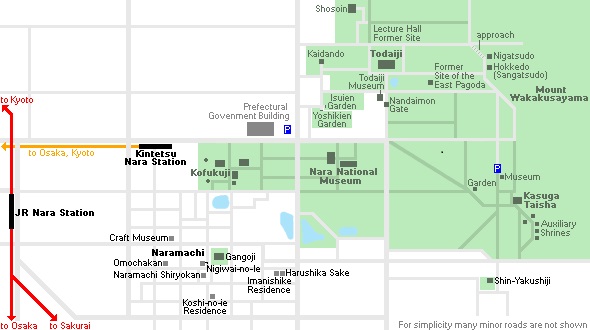 سفر از اوساکا به معبد تودای‌جی تنها با یک ساعت سفر قطار امکان‌پذیر است